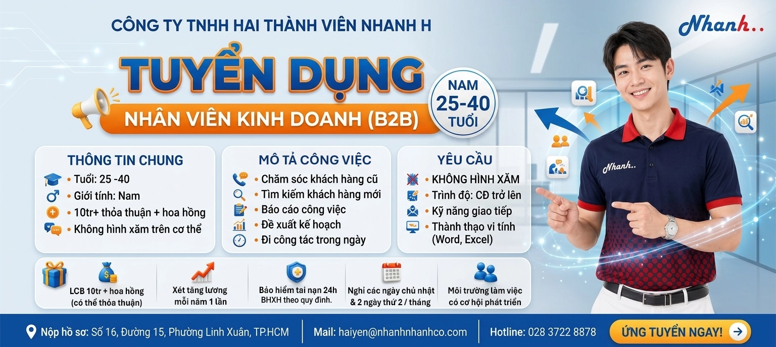 TUYỂN DỤNG NHÂN VIÊN KINH DOANH